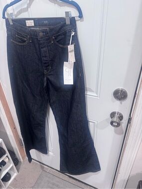 Pilcro Deep Indigo High-Rise Wide Leg Jeans size 27